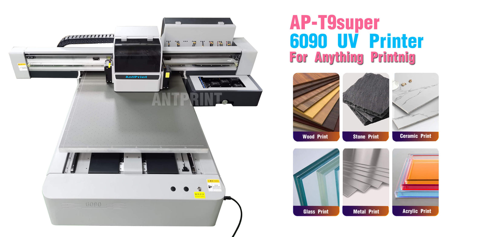 6090 uv printing on different materials.