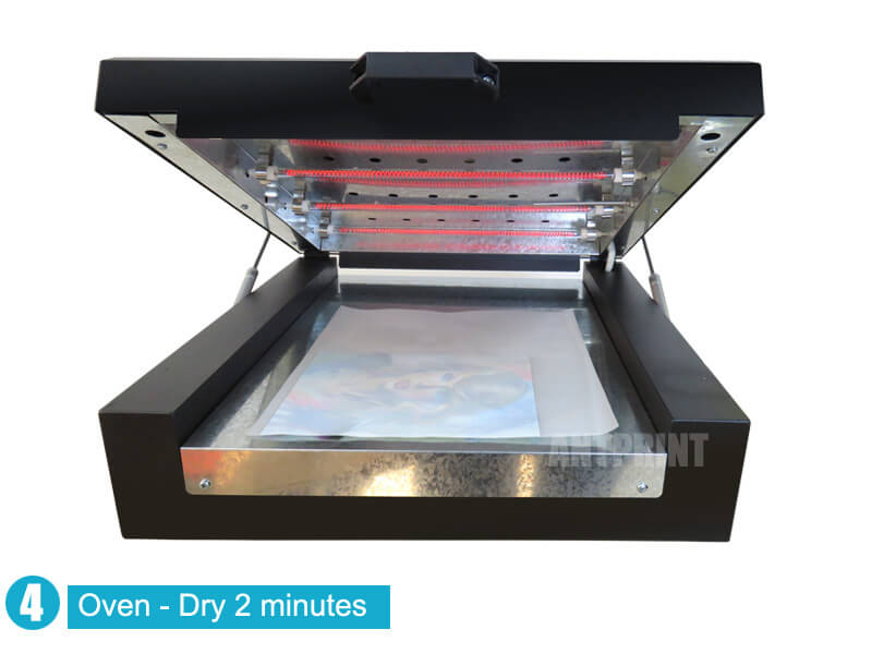 dtf printing - oven dry about 2 minutes