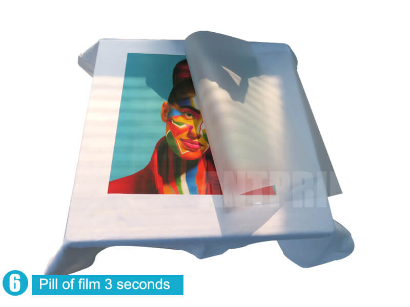 dtf printing peel off the dtf transfer film