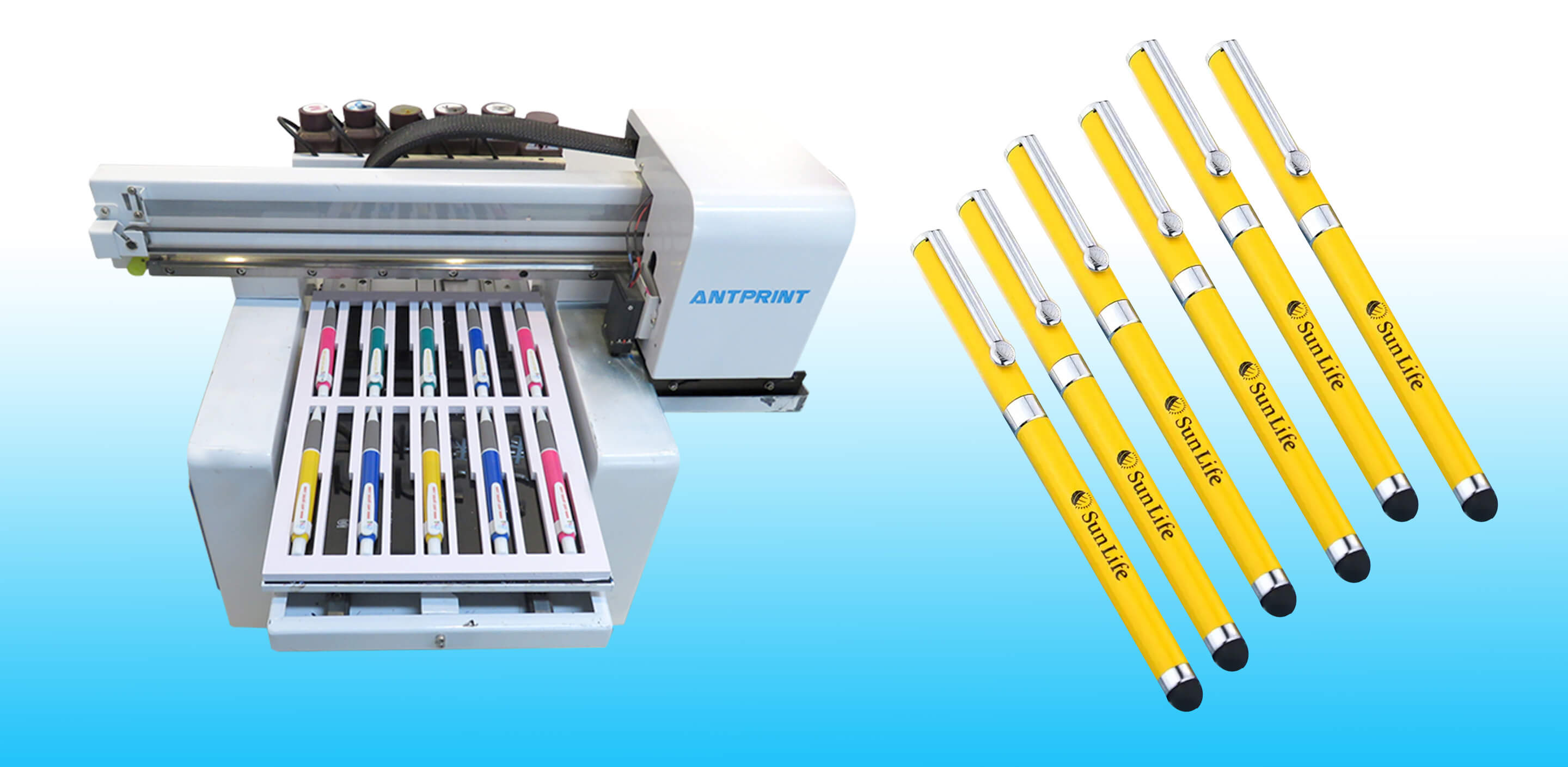 Custom Pen Logo Inkjet Printing Machine | Ball Pen UV Printer ...