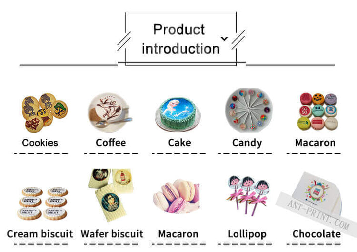 Edible Ink Macaron Printer Cookies Biscuit Candy Donuts Chocolate Food Printer