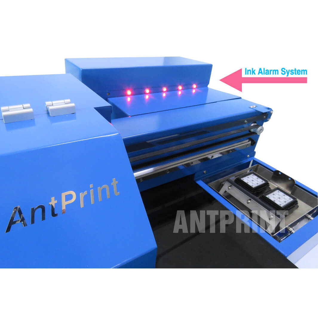 dtg printer with ink alarm system